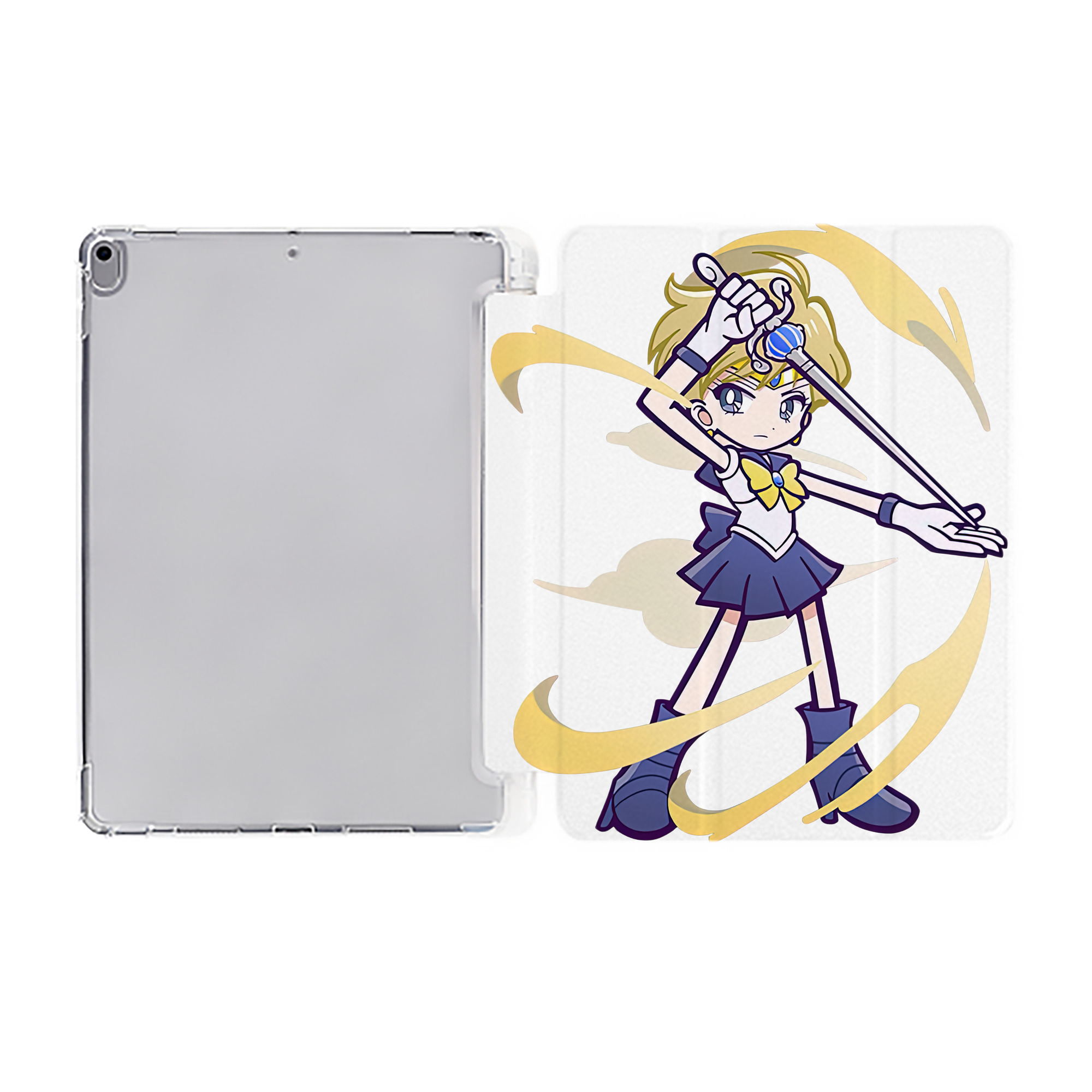 （画像用） 美少女戦士セーラームーン 天王はるか Sailor Moon Tenoh Haruka IPad ケース ペン収納付き 三つ折りスタンド PUレザー×シリコン 対応機種9.5/10.5/10.9インチ